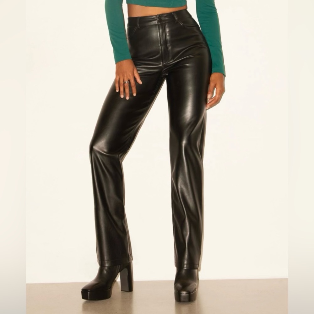 Dynamite straight leg Gisele faux leather pants size medium